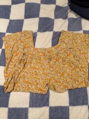 Yellow Floral Billabong Wide-leg drawstring 👖